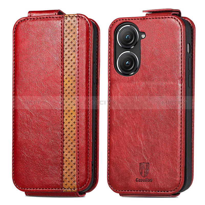 Handytasche Flip Schutzhülle Leder S02D für Asus Zenfone 9 Rot Plus