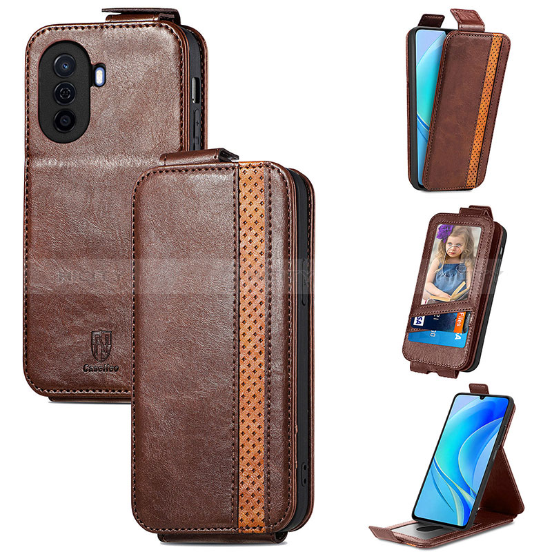 Handytasche Flip Schutzhülle Leder S02D für Huawei Nova Y71