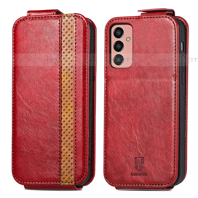 Handytasche Flip Schutzhülle Leder S02D für Samsung Galaxy F13 4G Rot Plus