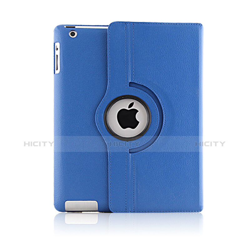 Handytasche Rotierende Schutzhülle Leder für Apple iPad 2 Blau