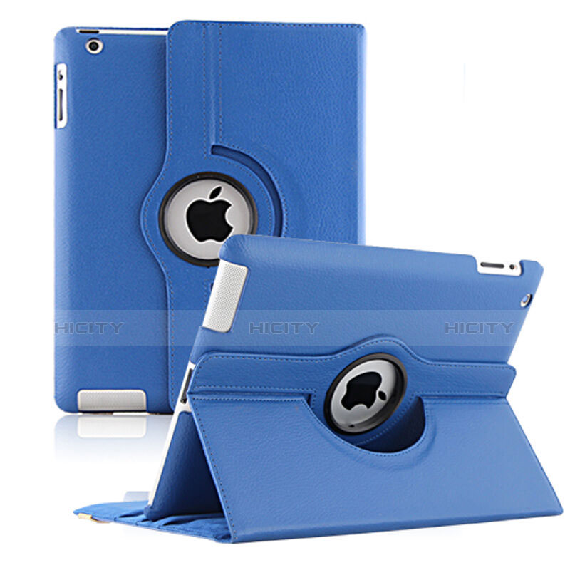 Handytasche Rotierende Schutzhülle Leder für Apple iPad 3 Blau