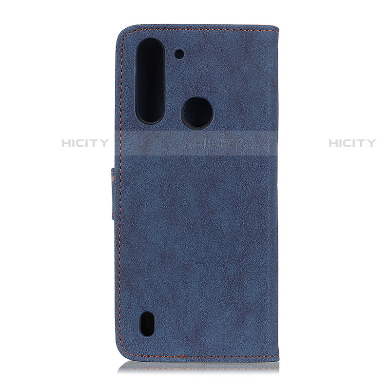 Handytasche Stand Schutzhülle Flip Leder Hülle A01D für Motorola Moto One Fusion Blau