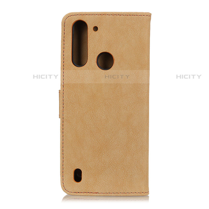 Handytasche Stand Schutzhülle Flip Leder Hülle A01D für Motorola Moto One Fusion Gold