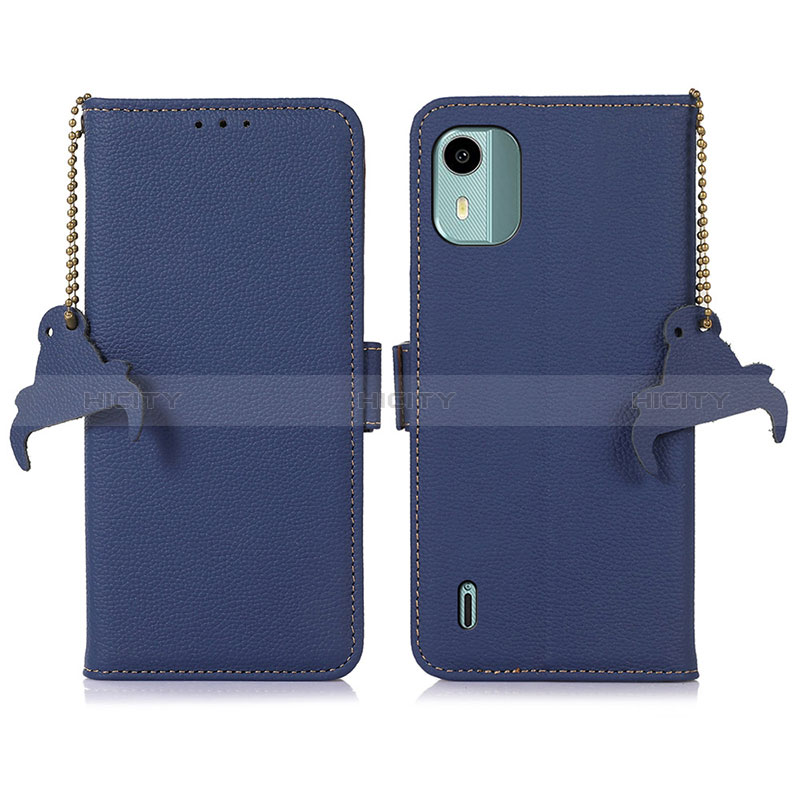 Handytasche Stand Schutzhülle Flip Leder Hülle A01D für Nokia C12 Blau Plus