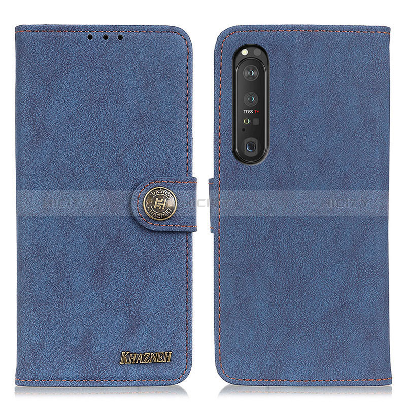 Handytasche Stand Schutzhülle Flip Leder Hülle A01D für Sony Xperia 1 III Blau Plus