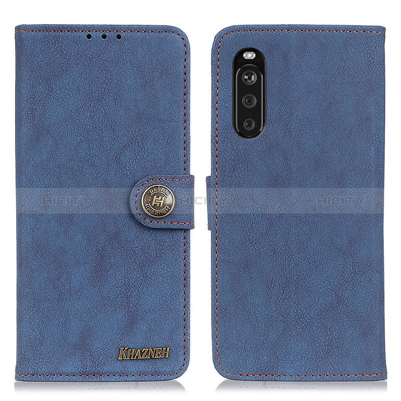 Handytasche Stand Schutzhülle Flip Leder Hülle A01D für Sony Xperia 10 III Blau Plus