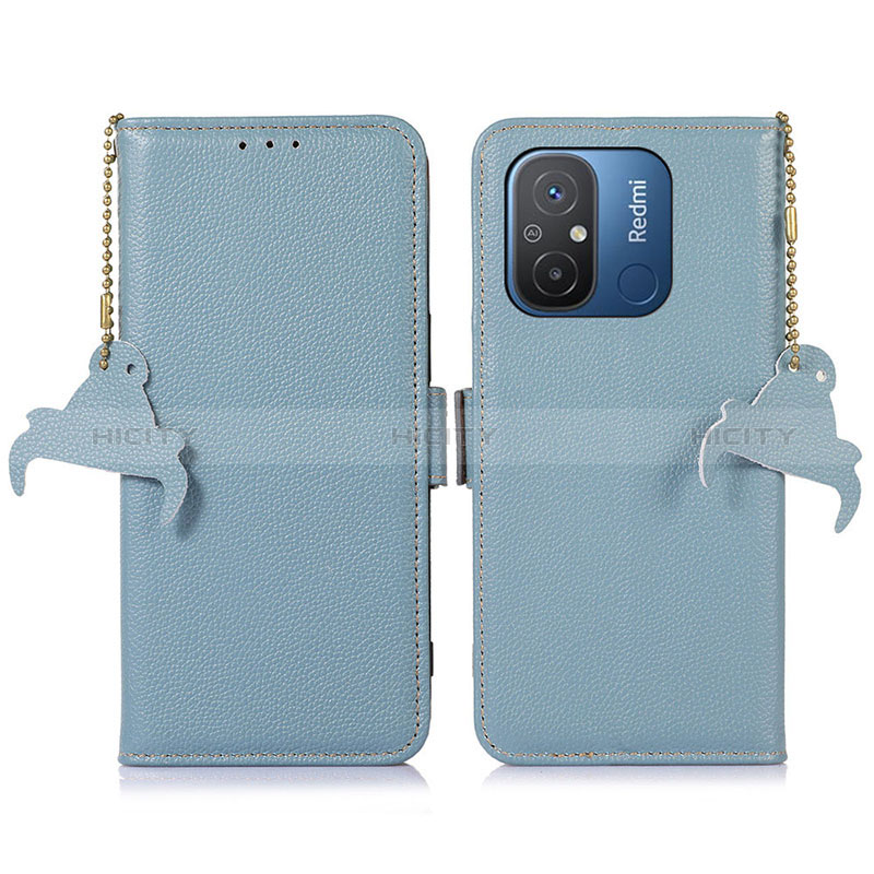 Handytasche Stand Schutzhülle Flip Leder Hülle A01D für Xiaomi Redmi 12C 4G Hellblau