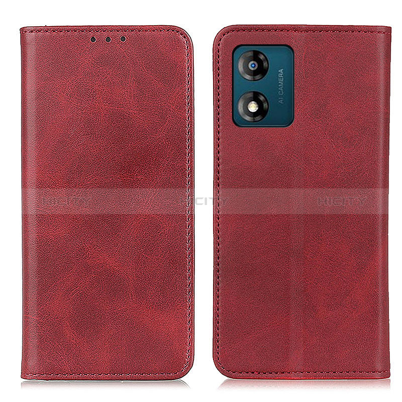 Handytasche Stand Schutzhülle Flip Leder Hülle A02D für Motorola Moto E13 Rot Plus