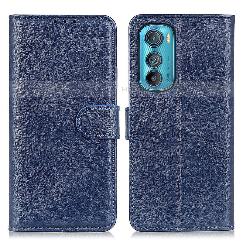 Handytasche Stand Schutzhülle Flip Leder Hülle A02D für Motorola Moto Edge 30 5G Blau