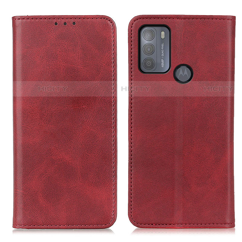 Handytasche Stand Schutzhülle Flip Leder Hülle A02D für Motorola Moto G50 Rot