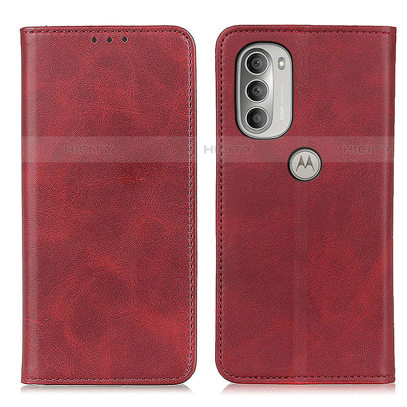 Handytasche Stand Schutzhülle Flip Leder Hülle A02D für Motorola Moto G51 5G Rot