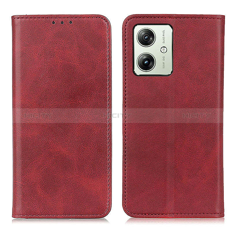 Handytasche Stand Schutzhülle Flip Leder Hülle A02D für Motorola Moto G54 5G Rot