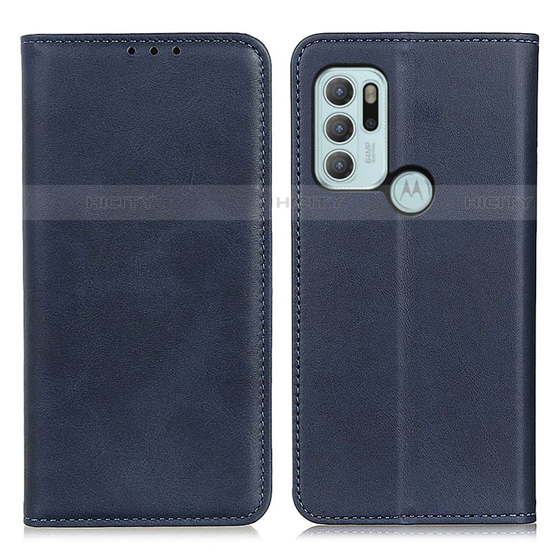 Handytasche Stand Schutzhülle Flip Leder Hülle A02D für Motorola Moto G60s Blau