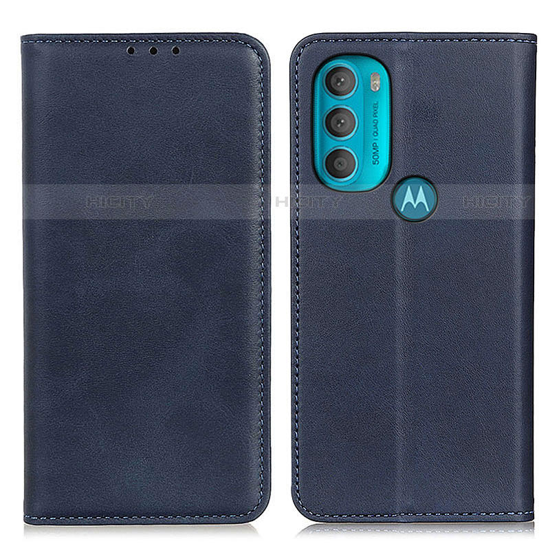 Handytasche Stand Schutzhülle Flip Leder Hülle A02D für Motorola Moto G71 5G Blau