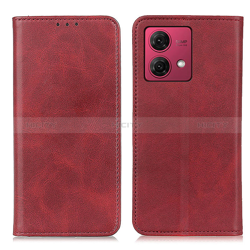 Handytasche Stand Schutzhülle Flip Leder Hülle A02D für Motorola Moto G84 5G Rot Plus