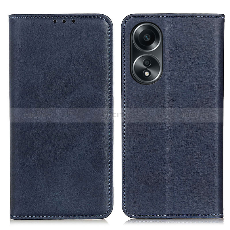 Handytasche Stand Schutzhülle Flip Leder Hülle A02D für Oppo A38 Blau