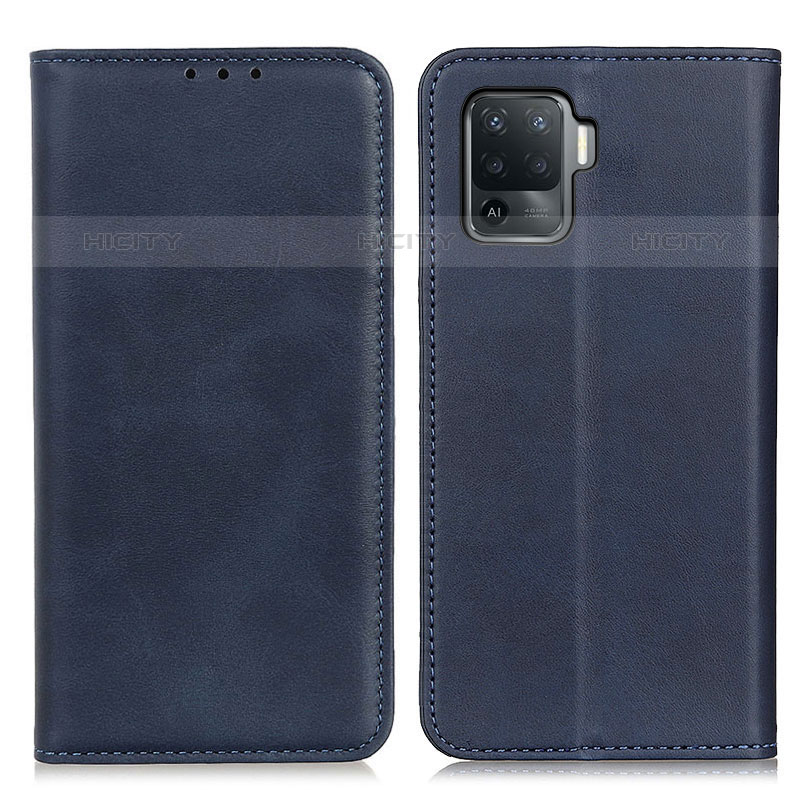 Handytasche Stand Schutzhülle Flip Leder Hülle A02D für Oppo F19 Pro Blau Plus