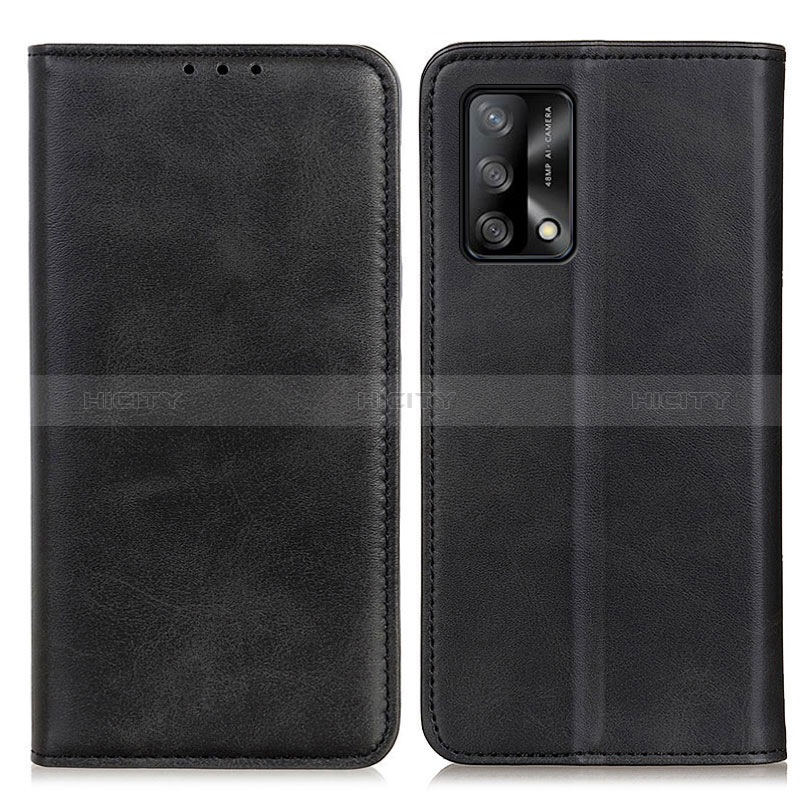 Handytasche Stand Schutzhülle Flip Leder Hülle A02D für Oppo F19 Schwarz Plus