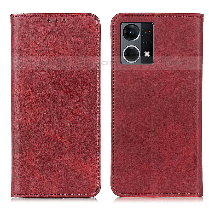 Handytasche Stand Schutzhülle Flip Leder Hülle A02D für Oppo F21 Pro 4G Rot Plus