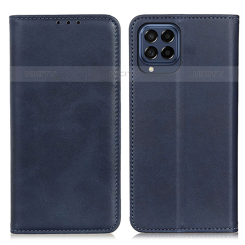 Handytasche Stand Schutzhülle Flip Leder Hülle A02D für Samsung Galaxy M53 5G Blau