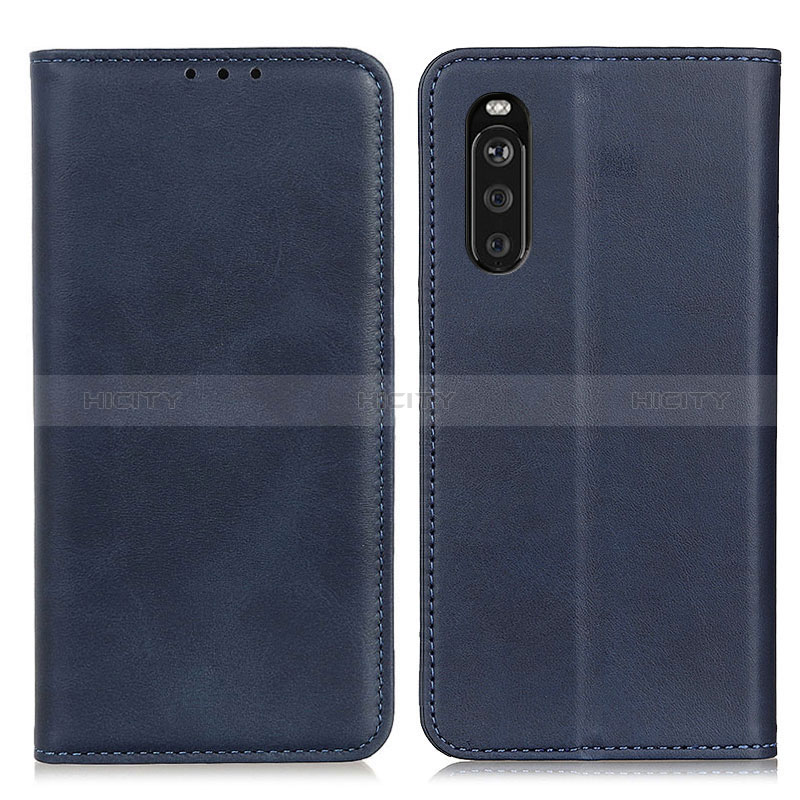 Handytasche Stand Schutzhülle Flip Leder Hülle A02D für Sony Xperia 10 III Blau Plus