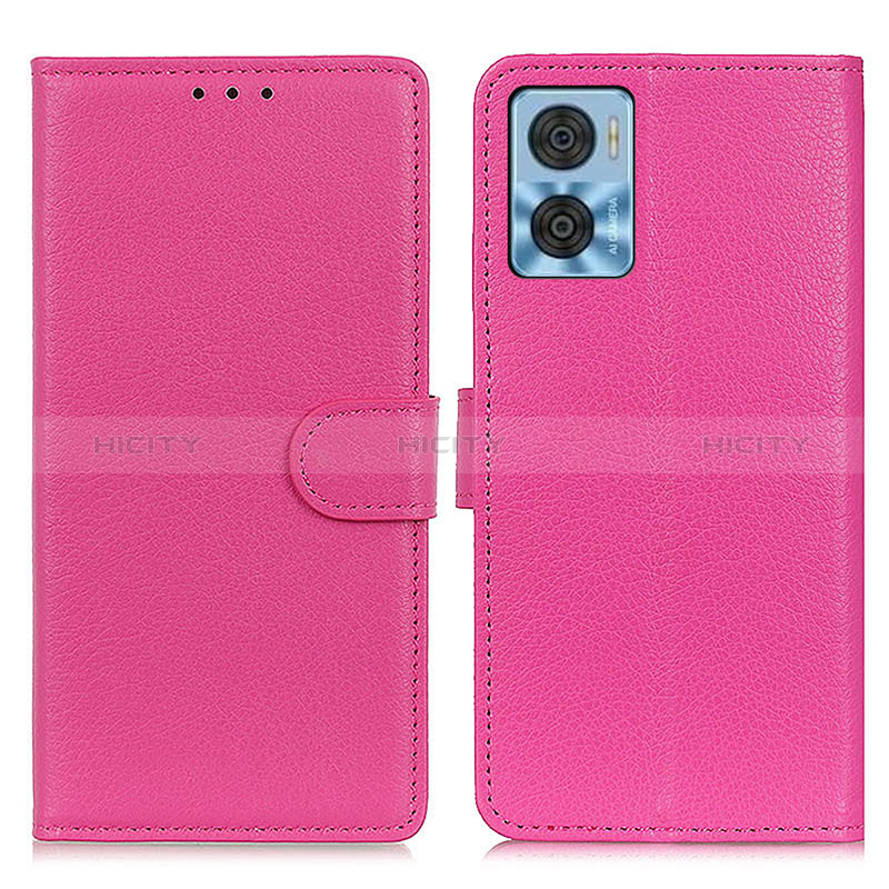 Handytasche Stand Schutzhülle Flip Leder Hülle A03D für Motorola Moto E22 Pink