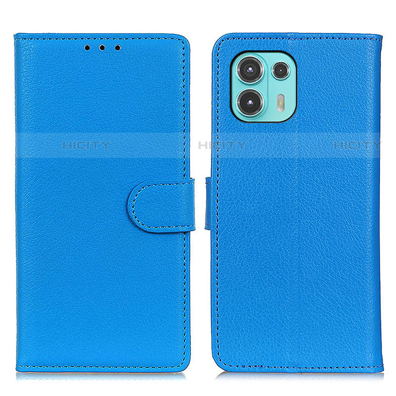 Handytasche Stand Schutzhülle Flip Leder Hülle A03D für Motorola Moto Edge 20 Lite 5G Hellblau Plus