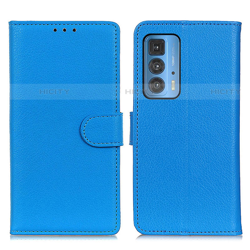 Handytasche Stand Schutzhülle Flip Leder Hülle A03D für Motorola Moto Edge 20 Pro 5G Hellblau Plus