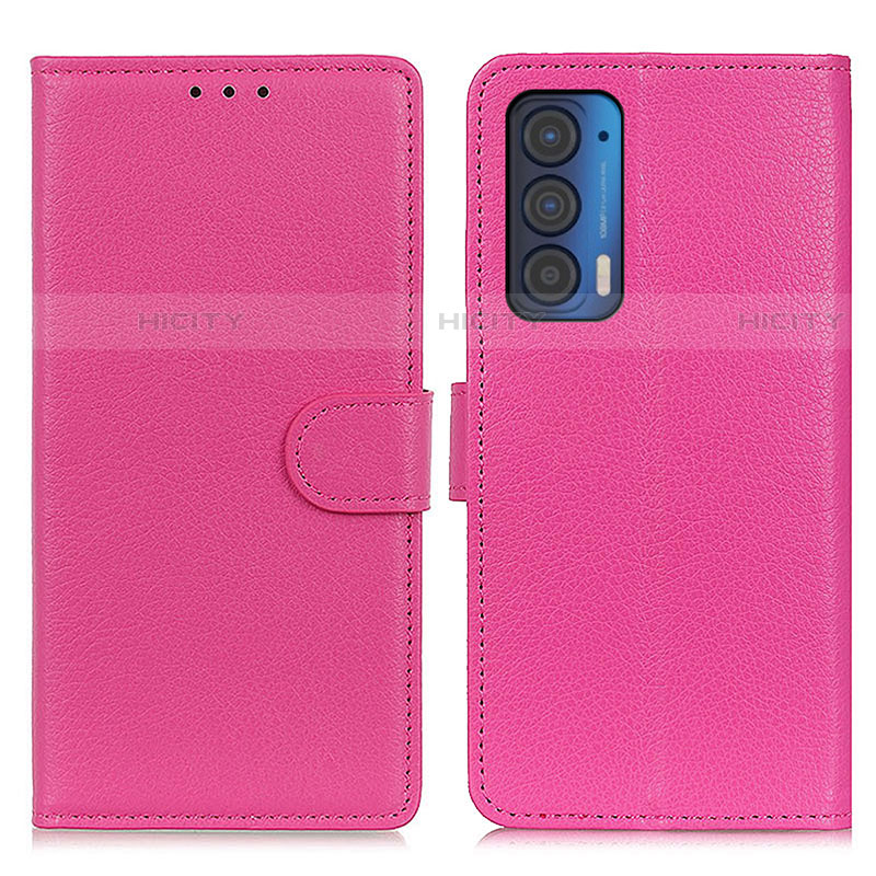 Handytasche Stand Schutzhülle Flip Leder Hülle A03D für Motorola Moto Edge (2021) 5G Pink Plus