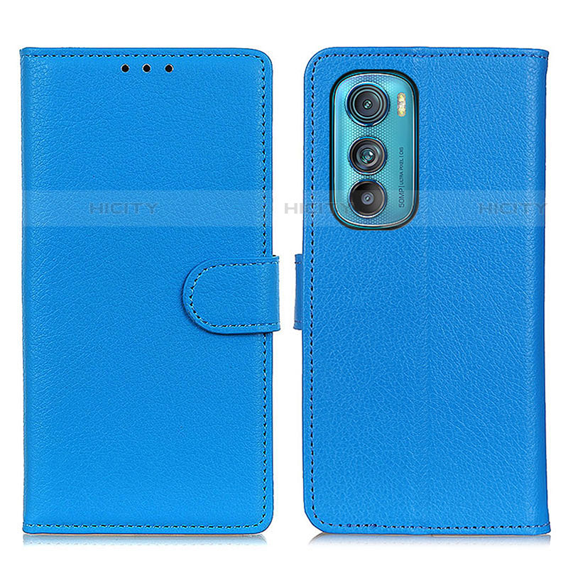 Handytasche Stand Schutzhülle Flip Leder Hülle A03D für Motorola Moto Edge 30 5G Hellblau