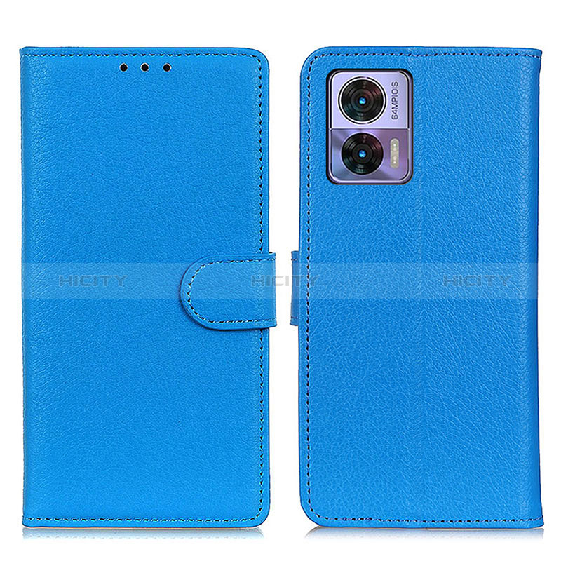 Handytasche Stand Schutzhülle Flip Leder Hülle A03D für Motorola Moto Edge 30 Lite 5G Hellblau