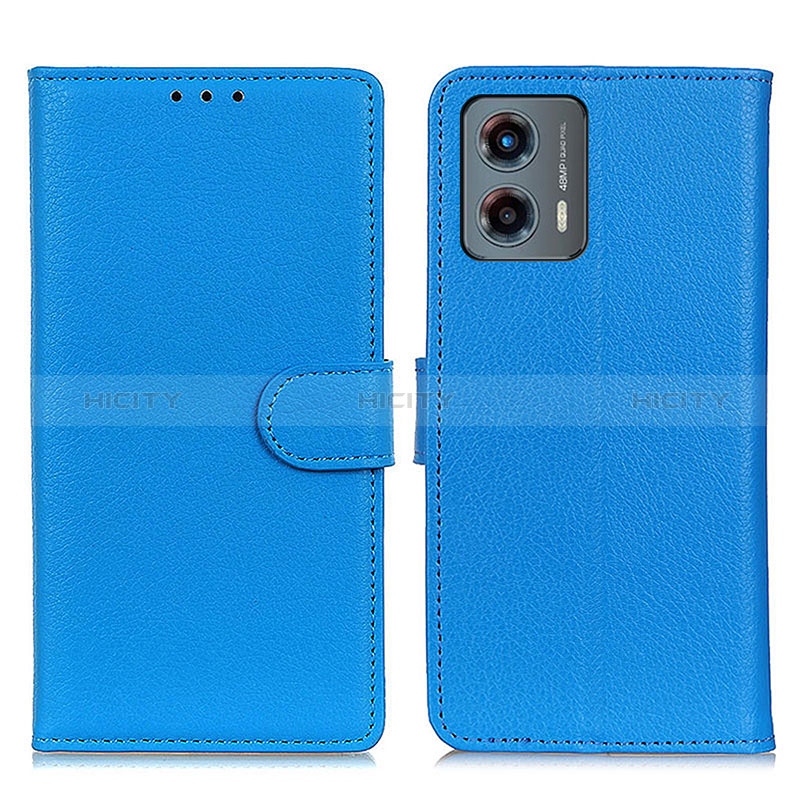 Handytasche Stand Schutzhülle Flip Leder Hülle A03D für Motorola Moto G 5G (2023) Hellblau