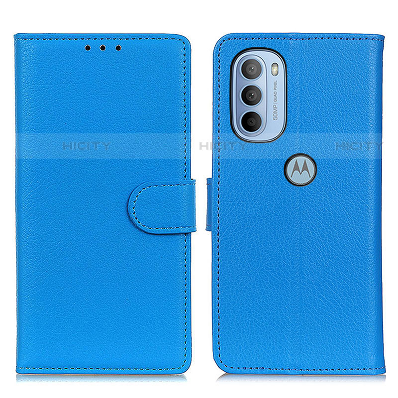 Handytasche Stand Schutzhülle Flip Leder Hülle A03D für Motorola Moto G31 Hellblau