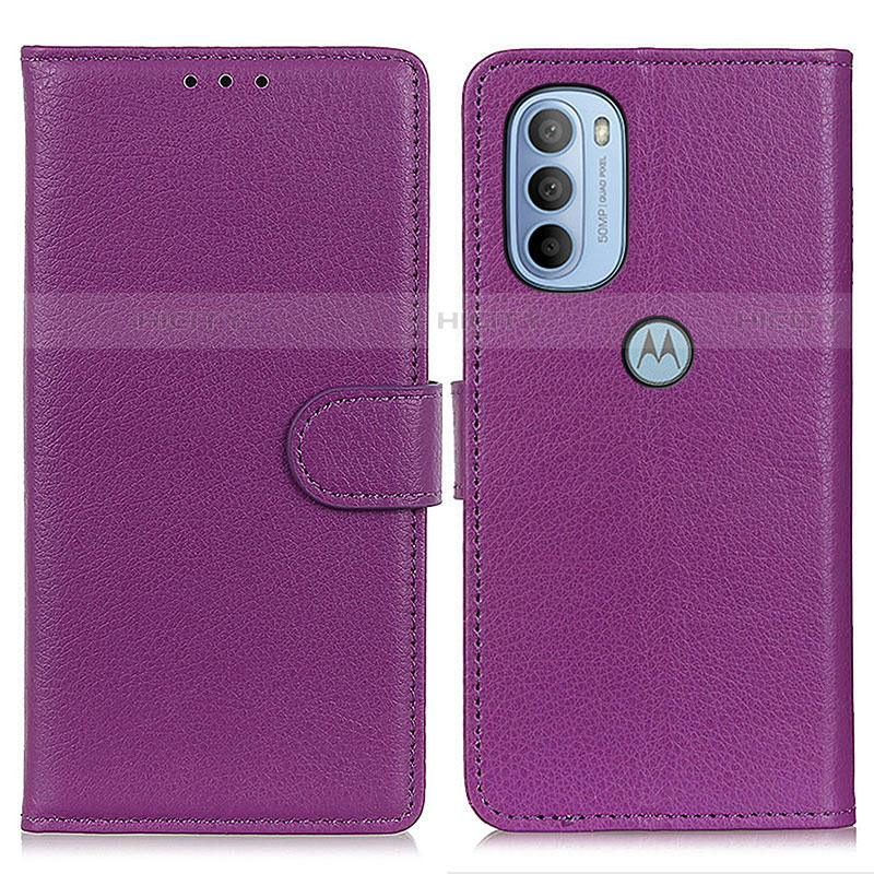 Handytasche Stand Schutzhülle Flip Leder Hülle A03D für Motorola Moto G31 Violett Plus