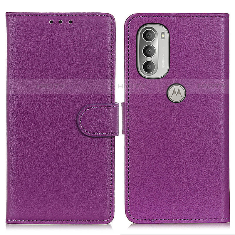 Handytasche Stand Schutzhülle Flip Leder Hülle A03D für Motorola Moto G51 5G Violett