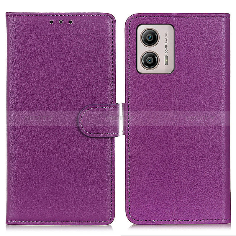 Handytasche Stand Schutzhülle Flip Leder Hülle A03D für Motorola Moto G53j 5G Violett