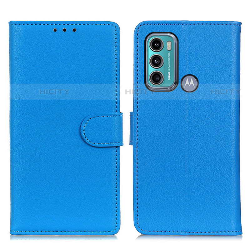 Handytasche Stand Schutzhülle Flip Leder Hülle A03D für Motorola Moto G60 Hellblau Plus