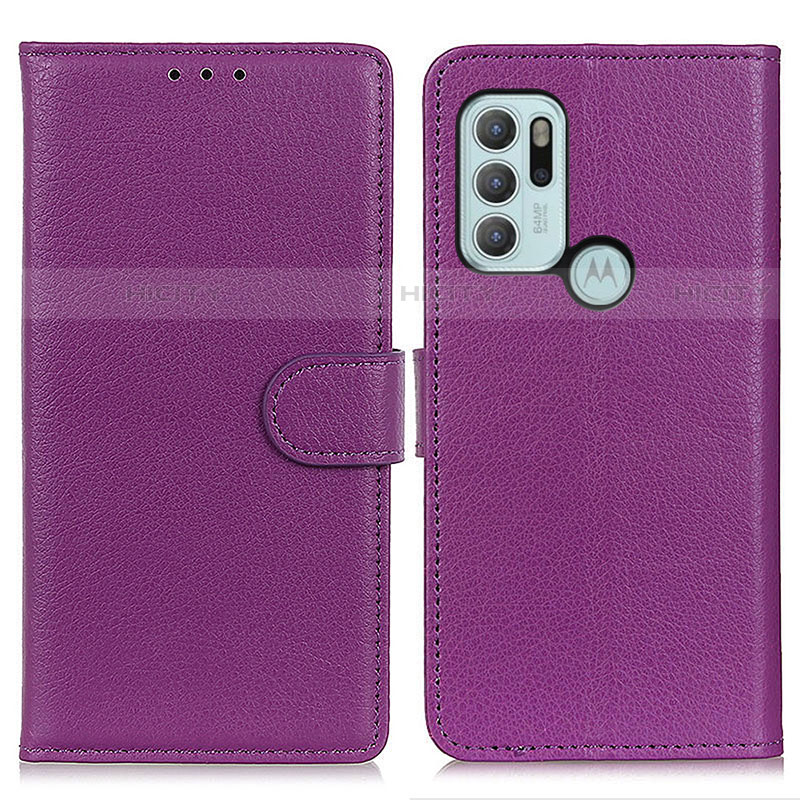 Handytasche Stand Schutzhülle Flip Leder Hülle A03D für Motorola Moto G60s Violett