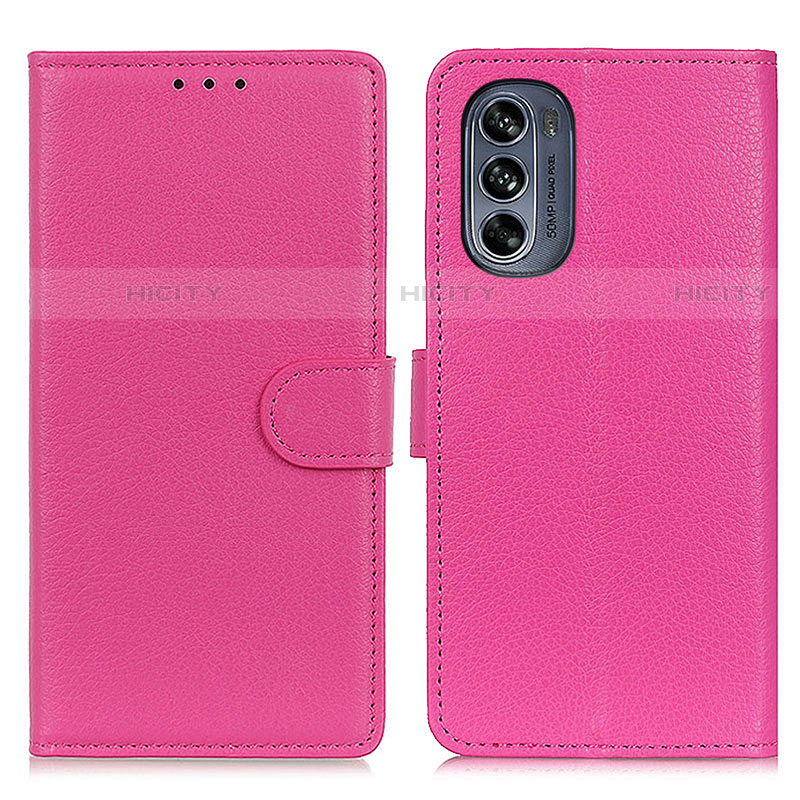 Handytasche Stand Schutzhülle Flip Leder Hülle A03D für Motorola Moto G62 5G Pink