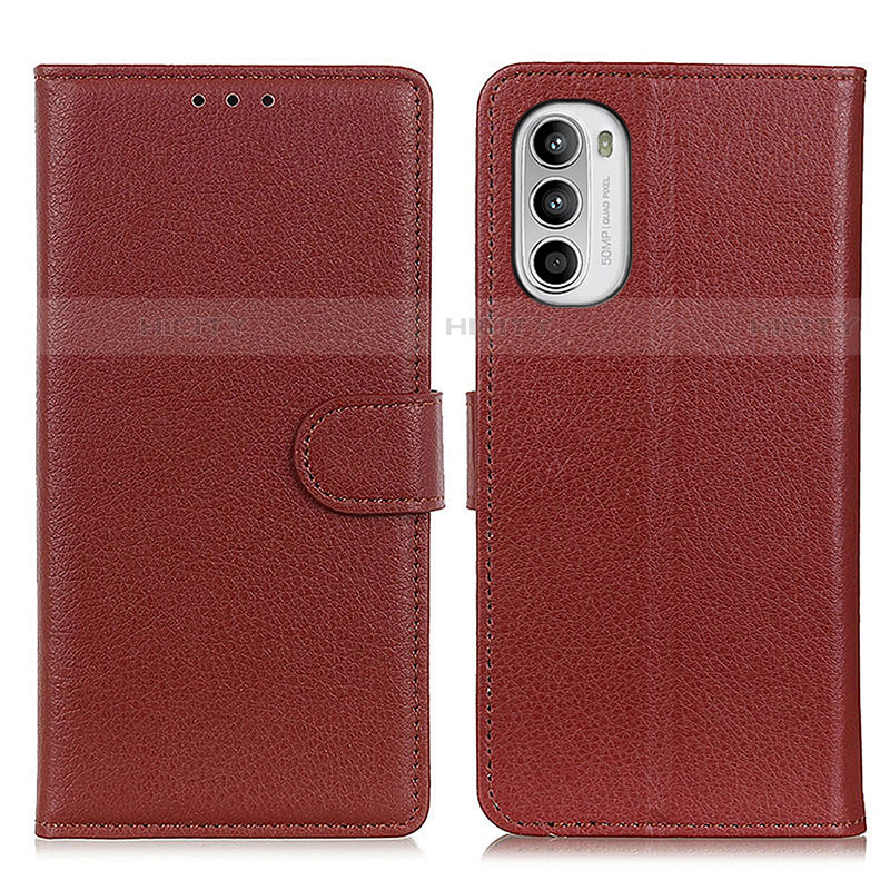 Handytasche Stand Schutzhülle Flip Leder Hülle A03D für Motorola Moto G71s 5G Braun