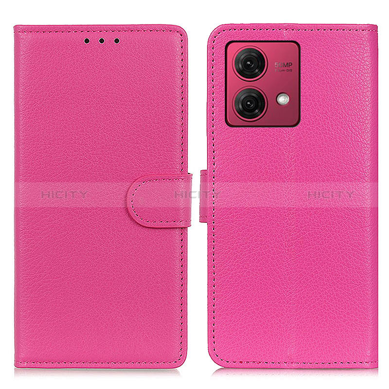 Handytasche Stand Schutzhülle Flip Leder Hülle A03D für Motorola Moto G84 5G Pink Plus