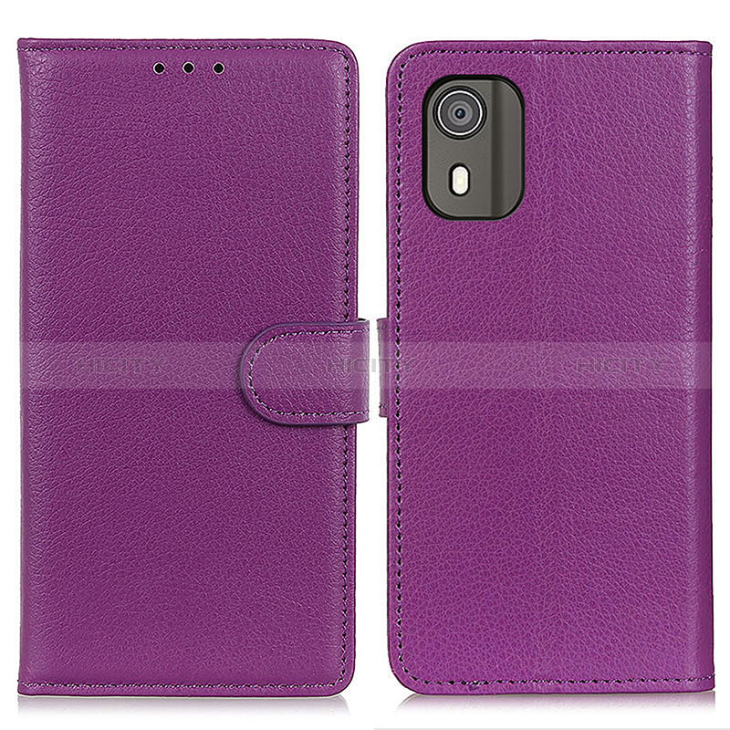 Handytasche Stand Schutzhülle Flip Leder Hülle A03D für Nokia C02 Violett