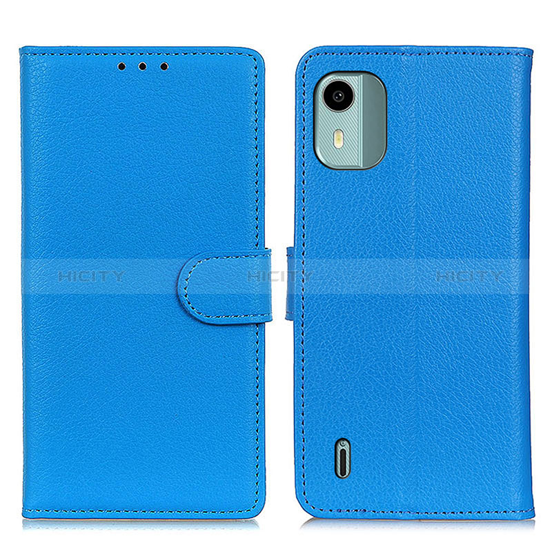 Handytasche Stand Schutzhülle Flip Leder Hülle A03D für Nokia C12 Hellblau