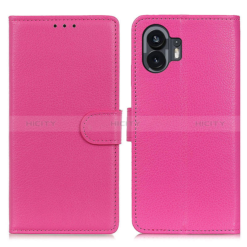 Handytasche Stand Schutzhülle Flip Leder Hülle A03D für Nothing Phone 2 Pink Plus