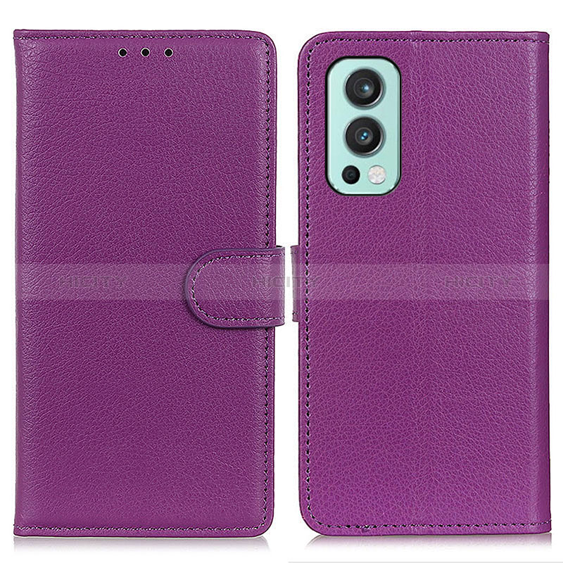 Handytasche Stand Schutzhülle Flip Leder Hülle A03D für OnePlus Nord 2 5G Violett Plus