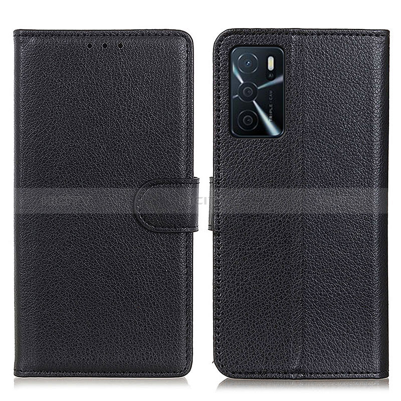 Handytasche Stand Schutzhülle Flip Leder Hülle A03D für Oppo A16 Schwarz