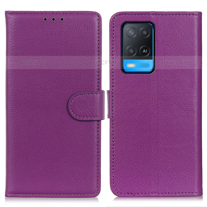 Handytasche Stand Schutzhülle Flip Leder Hülle A03D für Oppo A54 4G Violett