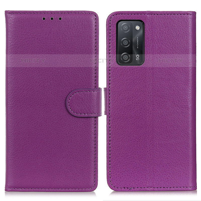 Handytasche Stand Schutzhülle Flip Leder Hülle A03D für Oppo A55 5G Violett Plus