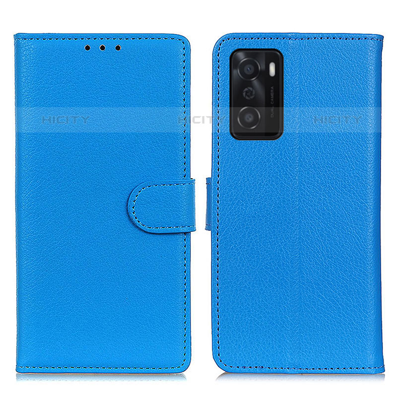 Handytasche Stand Schutzhülle Flip Leder Hülle A03D für Oppo A55S 5G Hellblau