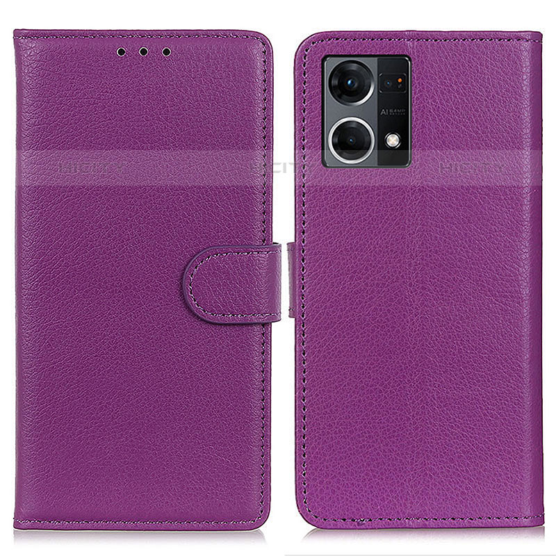 Handytasche Stand Schutzhülle Flip Leder Hülle A03D für Oppo F21 Pro 4G Violett